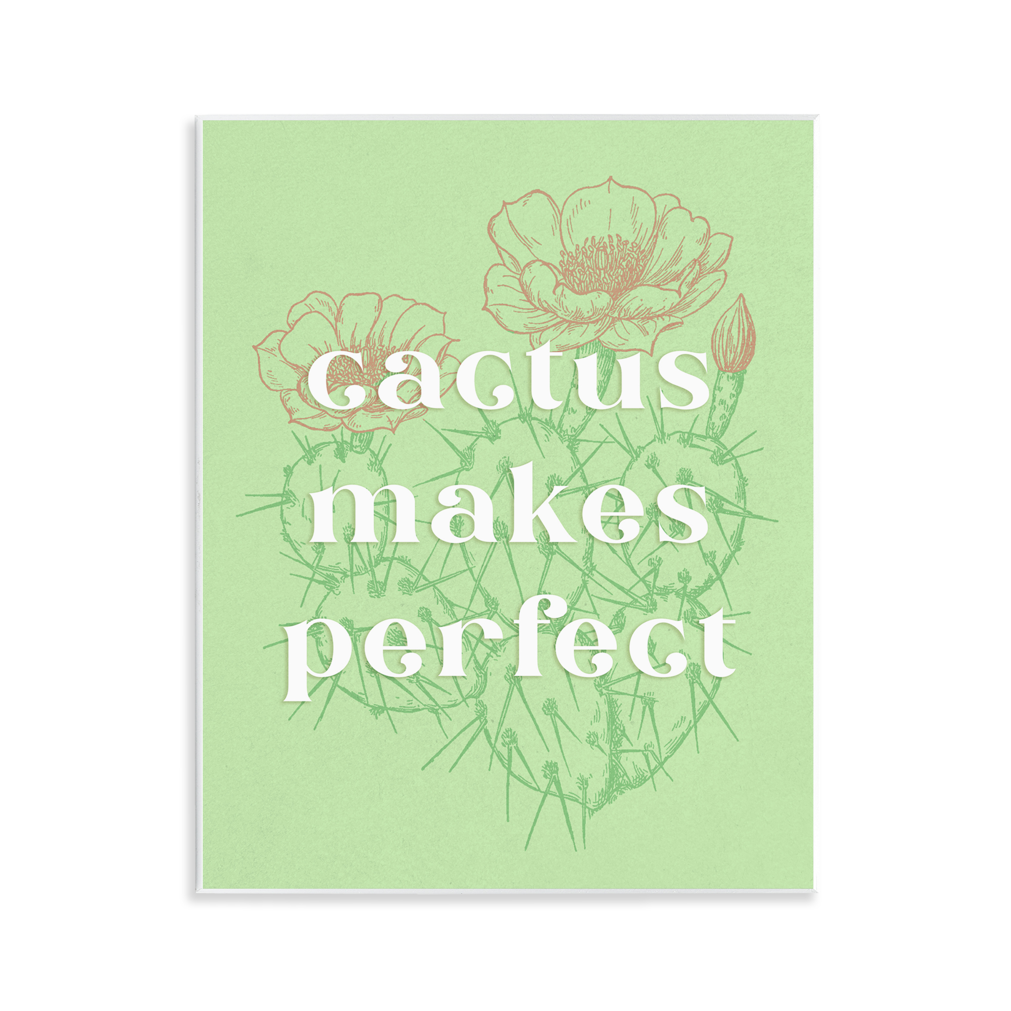 Stupell Industries Cactus Makes Perfect Plants & Flowers Painting Unframed Art Print Wall Art, 11 x 14