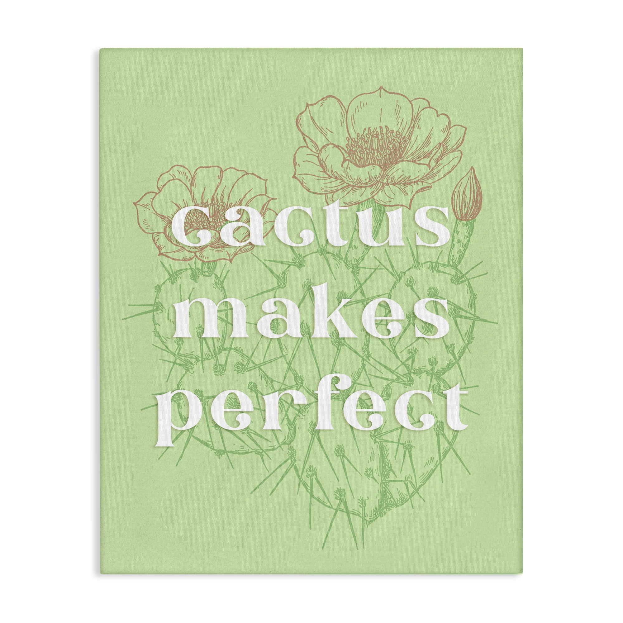 Stupell Industries Cactus Makes Perfect Plants & Flowers Painting Wrapped Canvas Art Print Wall Art, 16 x 20