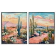 thumbnail image 1 of Stupell Industries Cactus Paths & Sunset Landscape & Nature Painting Black Framed Art Print Wall Art, 11 x 14, Set of 2, 1 of 2