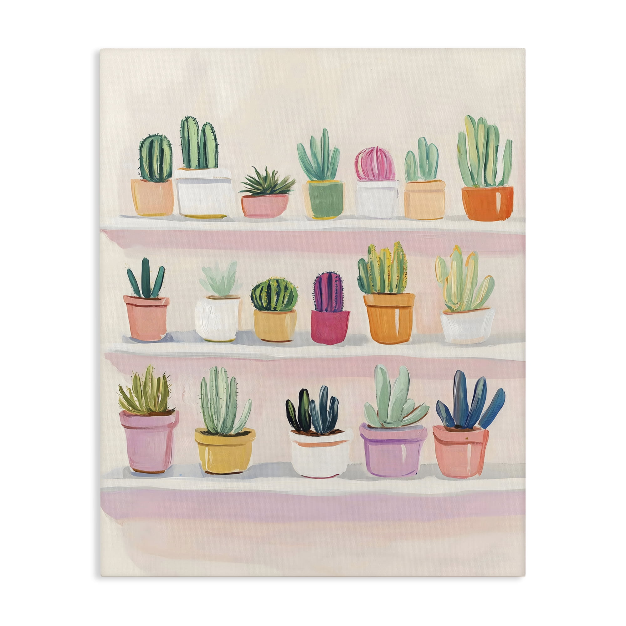 Stupell Industries Cactus Shelf Arrangement Canvas Wall Art, design by The Prints Vibe
