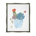 thumbnail image 1 of Stupell Industries Cactus Succulent Planter Graphic Art Luster Gray Floating Framed Canvas Print Wall Art, Design by Sally Swatland, 1 of 6
