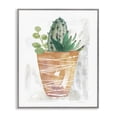 thumbnail image 1 of Stupell Industries Cactus & Succulent Vase Plants & Flowers Painting Gray Framed Art Print Wall Art, 24 x 30, 1 of 2