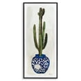 thumbnail image 1 of Stupell Cactus in Blue Ornate Vase Succulent Still Life, 10 x 24, Framed Wall Art - Multi-Color, 1 of 5