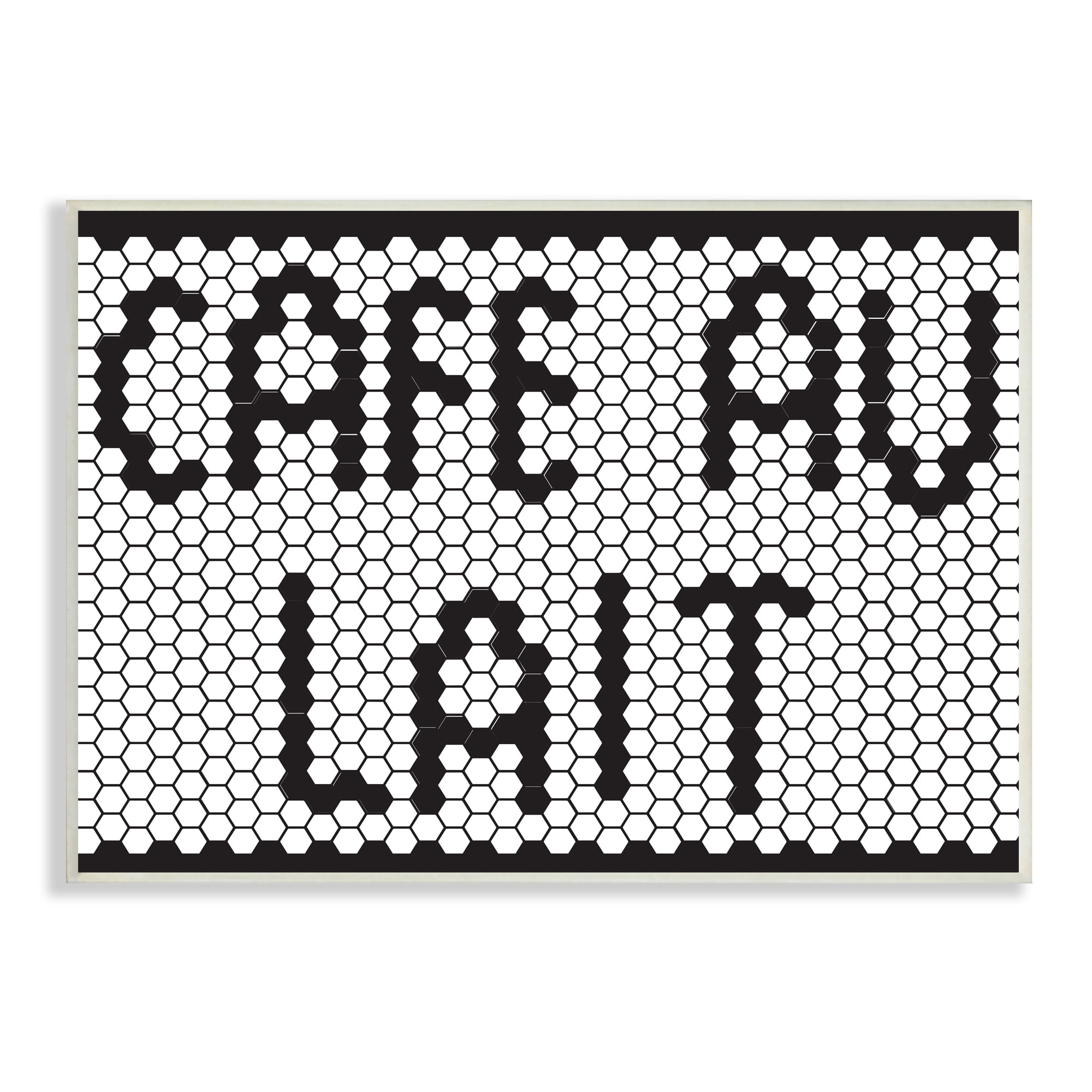 Stupell Industries CafÃ© Au Lait Sign Geometric Hexagon Pattern, 10 x 15, Designed by Elizabeth Medley