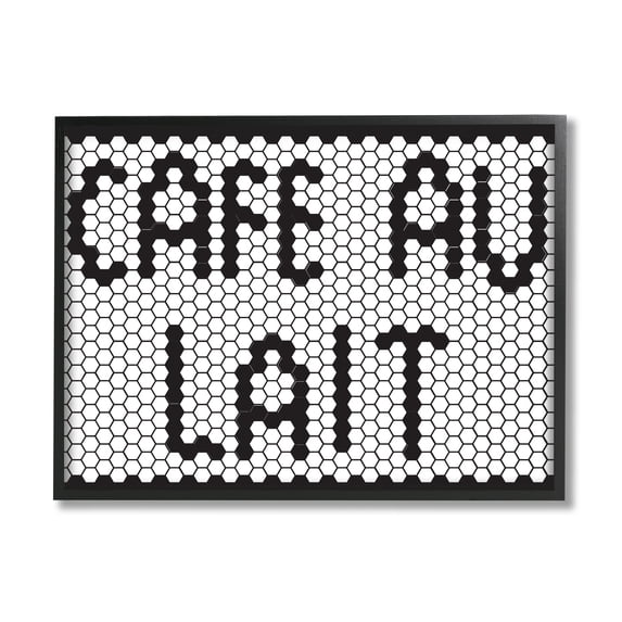 Stupell Industries Café Au Lait Sign Geometric Hexagon Pattern, 24 x 30, Designed by Elizabeth Medley