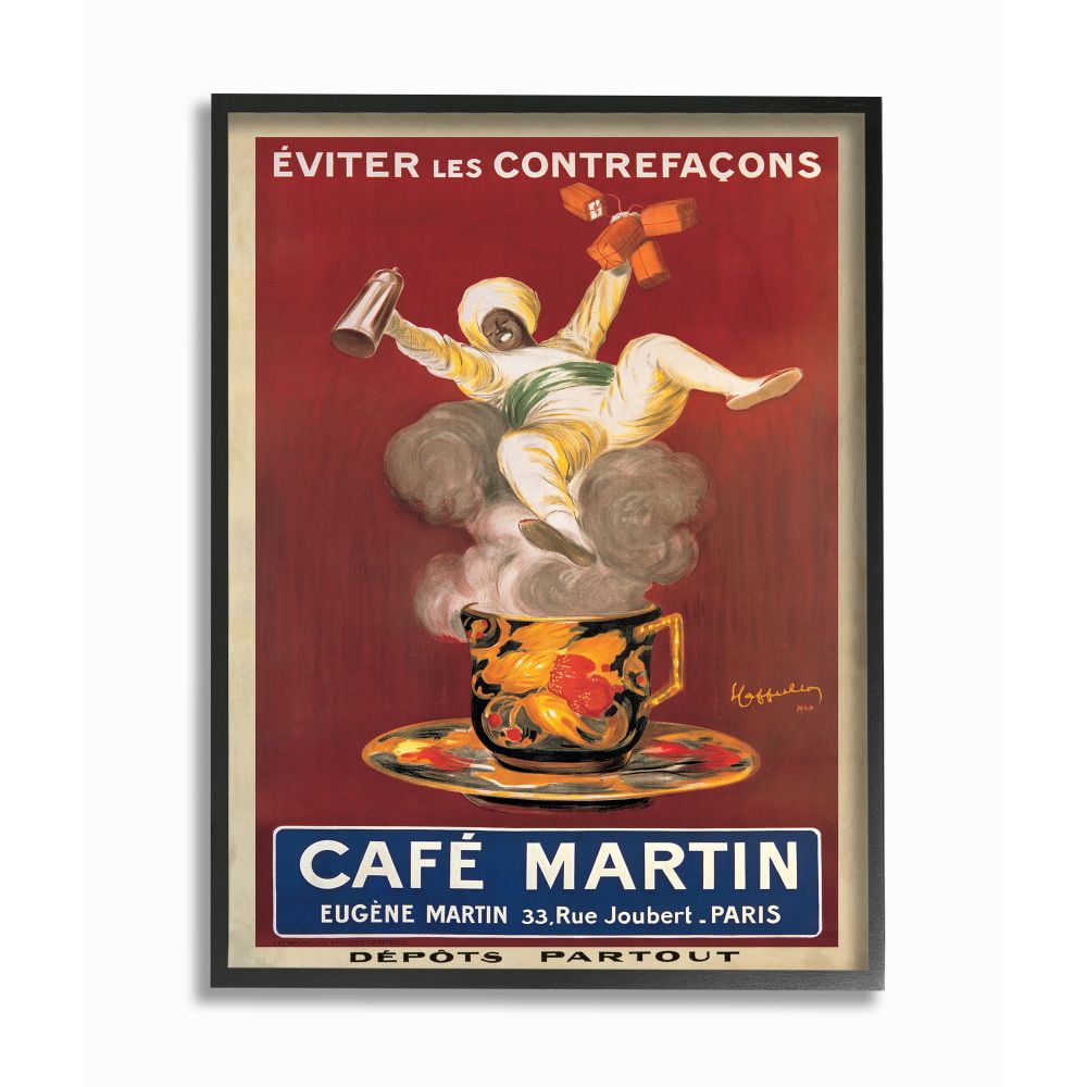 Stupell Industries Café Martin Vintage Poster Design Framed Wall Art by Marcello Dudovich