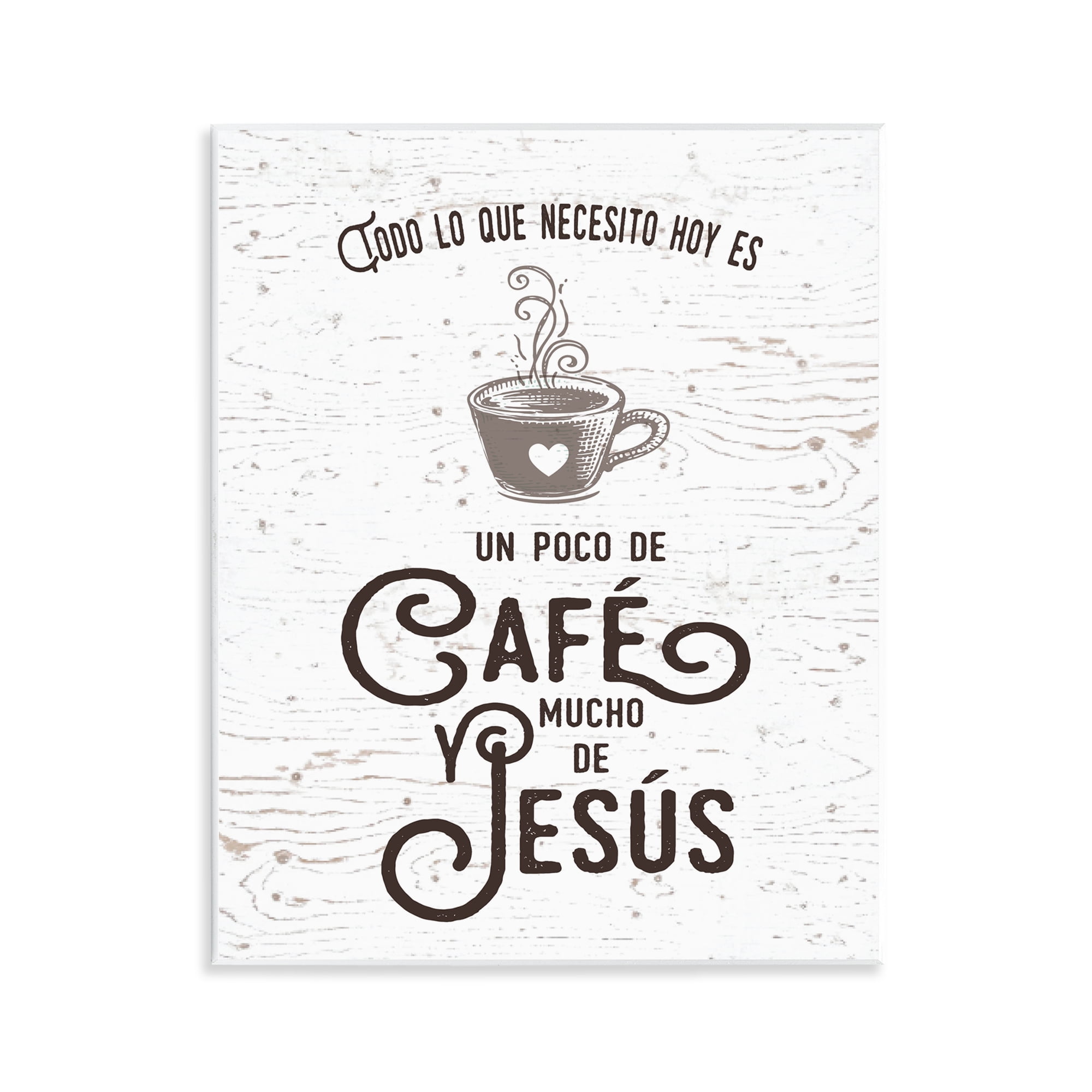 Stupell Industries Café y Jesús Religious Quotes and Sayings Painting Unframed Art Print Wall Art, 11 x 14