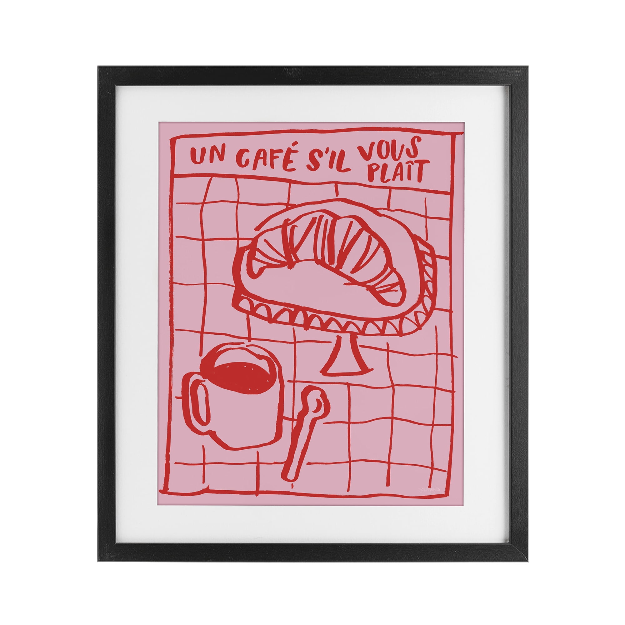 Stupell Industries Cafe Brunch Doodles Black Framed Print Under Glass, design by Jenaya Jackson