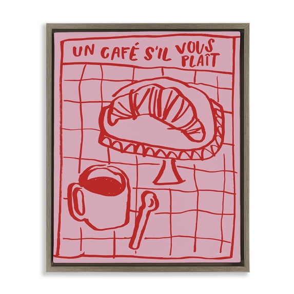 Stupell Industries Contemporary Cafe Brunch Doodles Brown Floating Frame Canvas Art, 17 x 21, by Jenaya Jackson