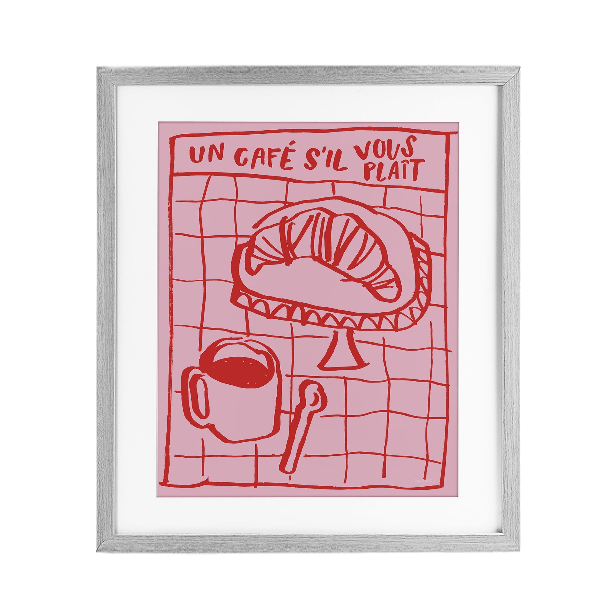 Stupell Industries Cafe Brunch Doodles Gray Framed Print Under Glass, design by Jenaya Jackson