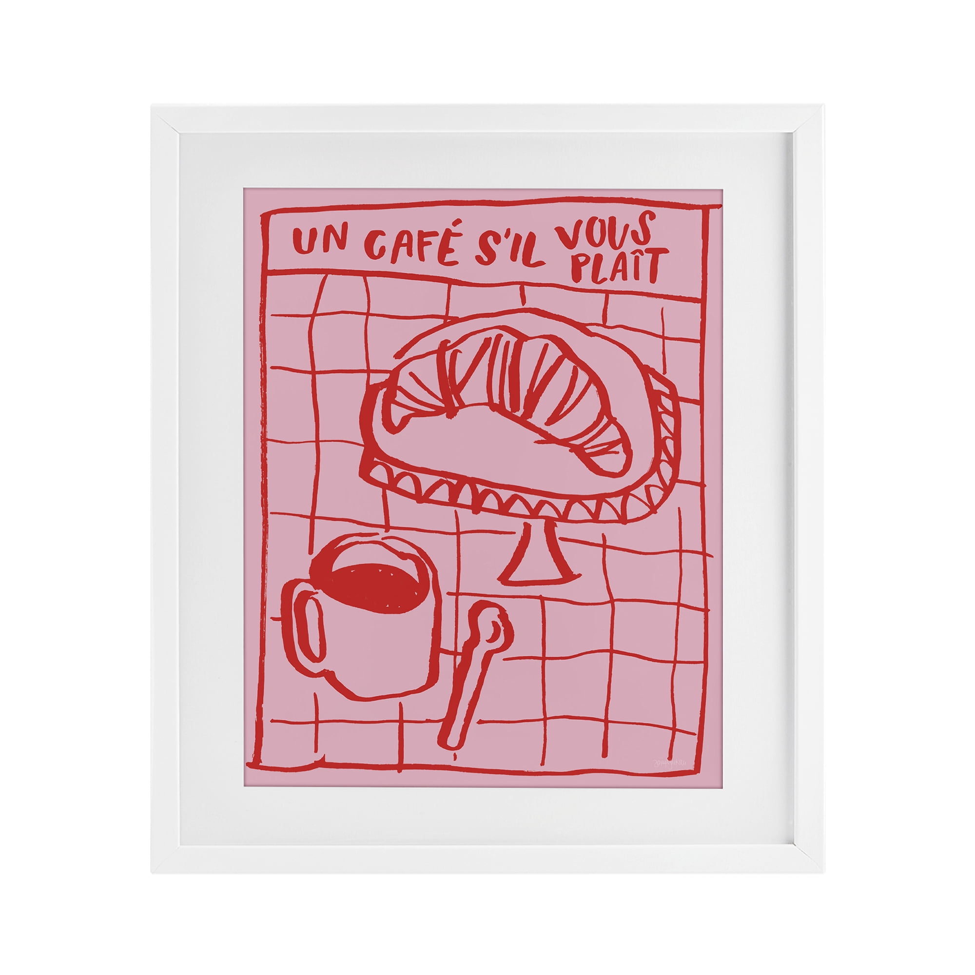 Stupell Industries Cafe Brunch Doodles White Framed Print Under Glass, design by Jenaya Jackson