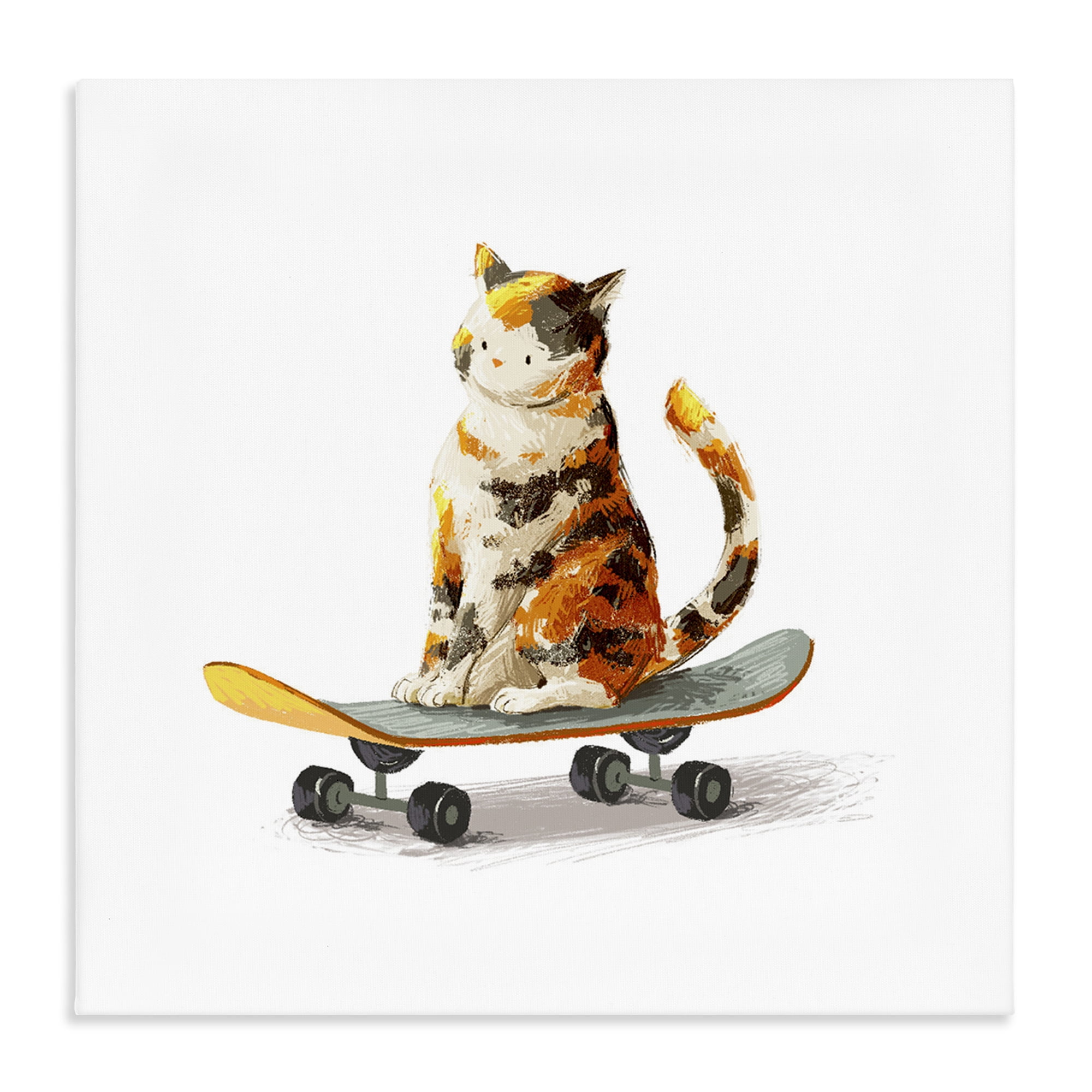 Stupell Industries Calico Cat on Skateboard Canvas Wall Art, design by Ziwei Li