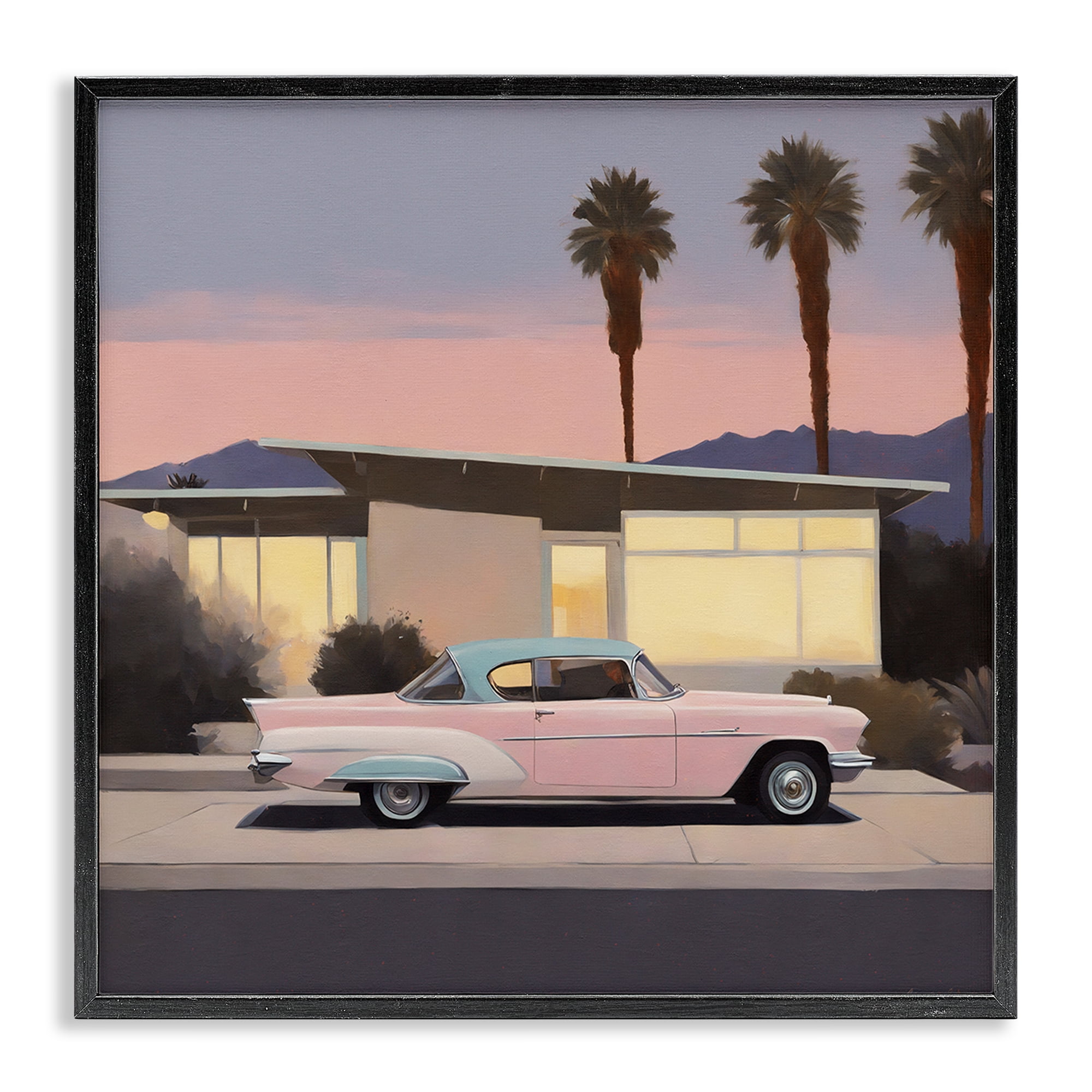 Stupell Industries California Classic Car Transportation Painting Black Framed Art Print Wall Art, 24 x 24