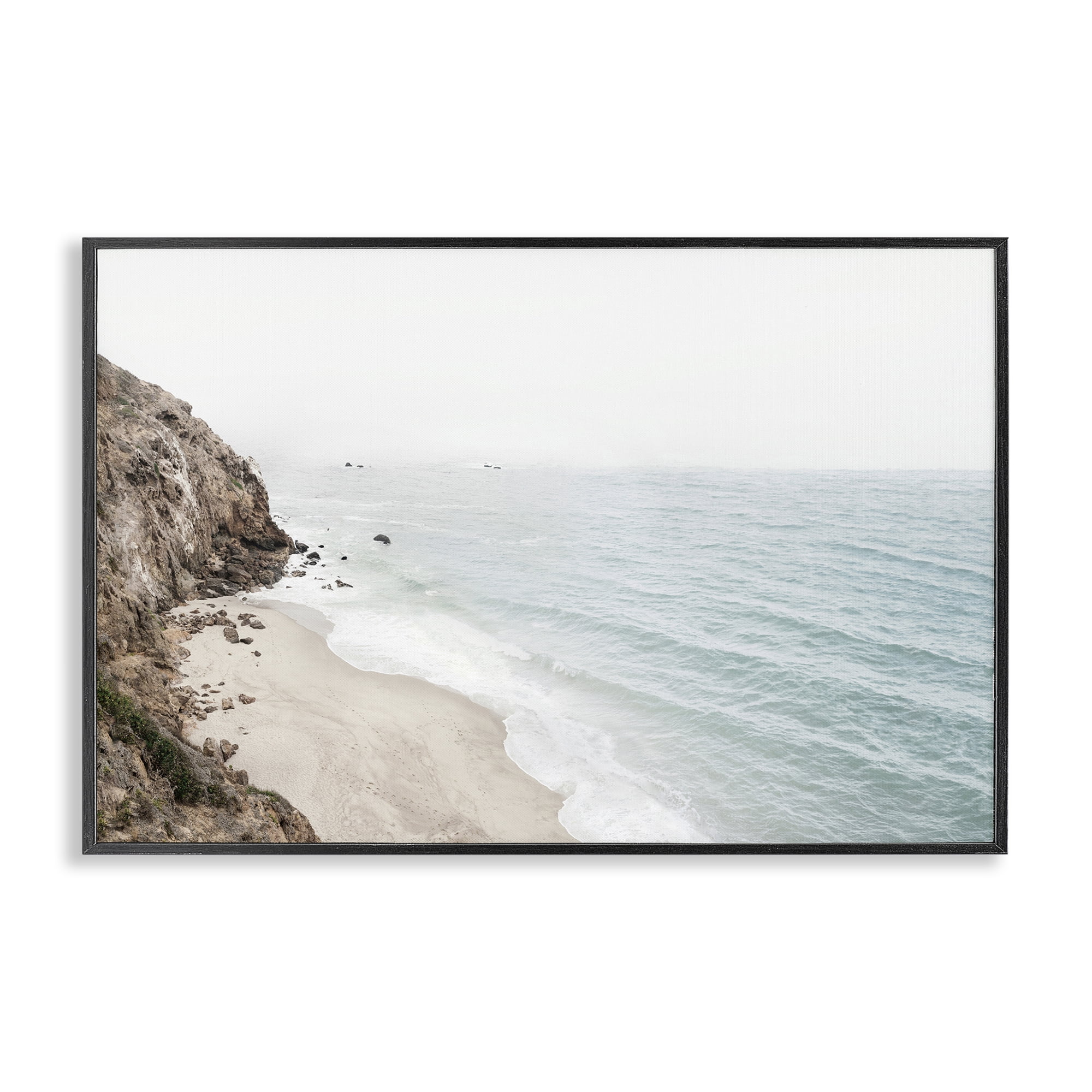 Stupell Industries California Coast Cliffs Nautical & Beach Photography Black Framed Art Print Wall Art, 30 x 20