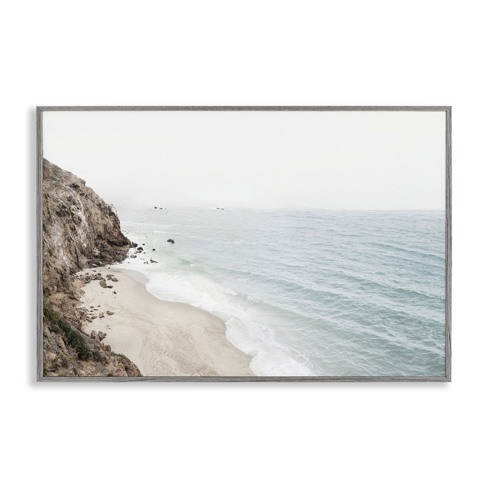 Stupell Industries California Coast Cliffs Nautical & Beach Photography Gray Framed Art Print Wall Art, 24 x 16
