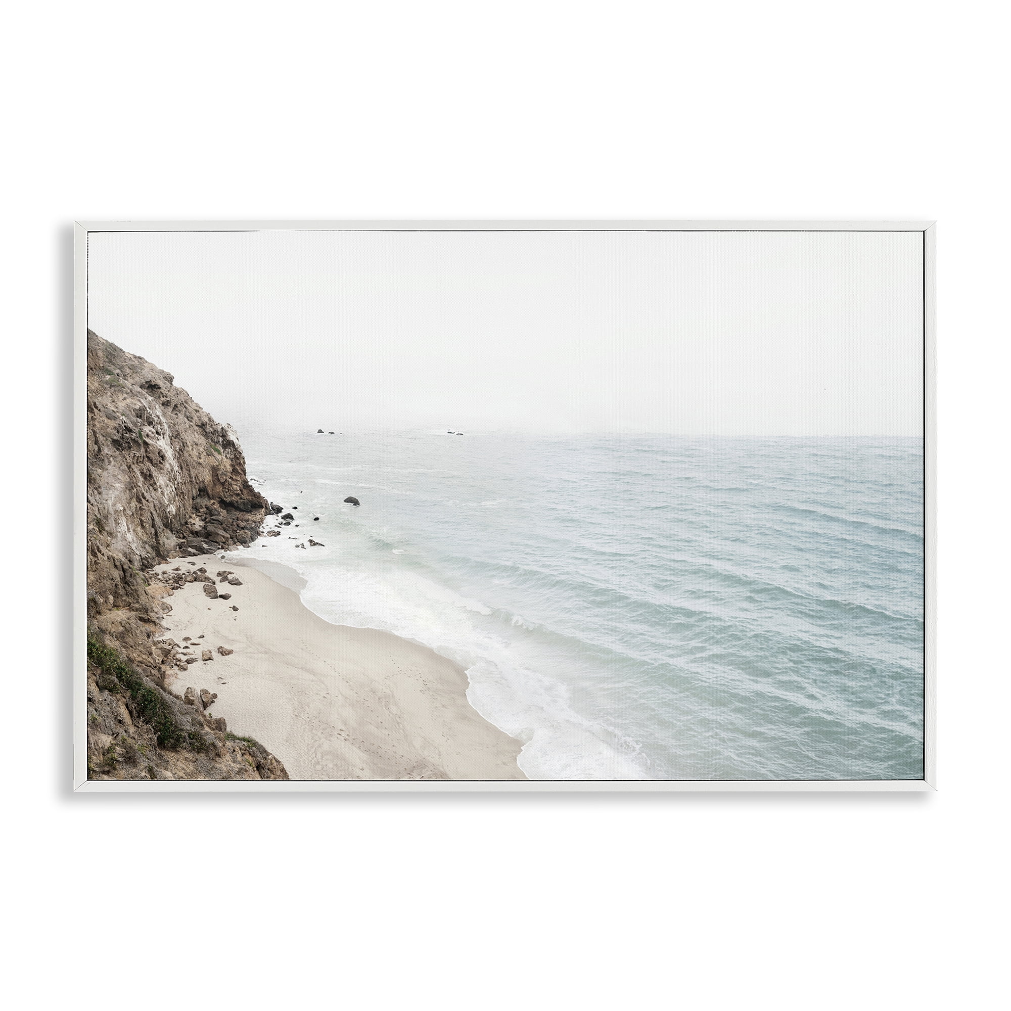 Stupell Industries California Coast Cliffs Nautical & Beach Photography White Framed Art Print Wall Art, 24 x 16