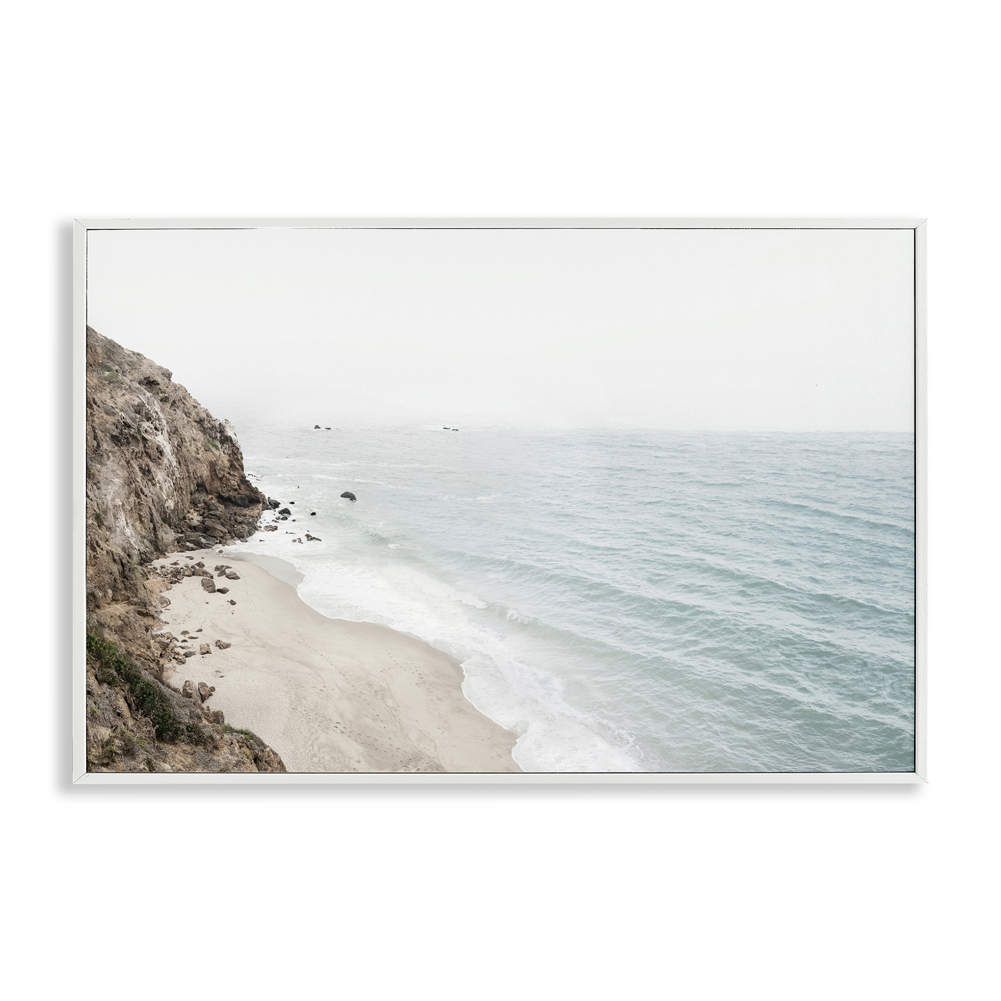 Stupell Industries California Coast Cliffs Nautical & Beach Photography White Framed Art Print Wall Art, 30 x 20