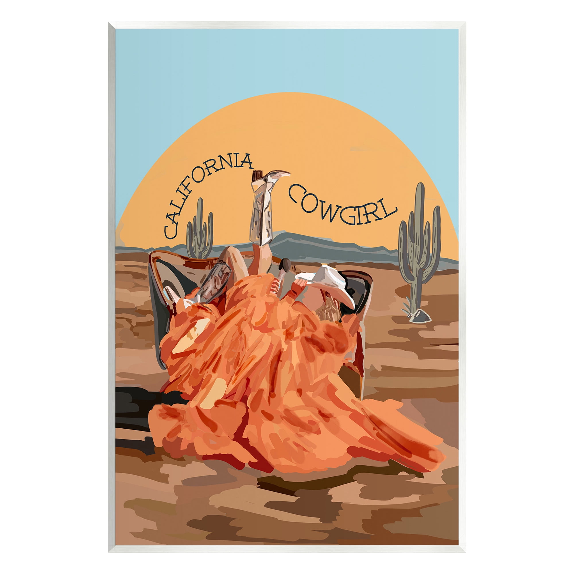 Stupell Industries California Cowgirl Landscape Landscape Painting Unframed Art Print Wall Art, 13 x 19