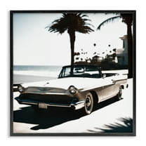 Stupell Industries California Cruise Antique Car Transportation Painting Black Framed Art Print Wall Art, 12 x 12