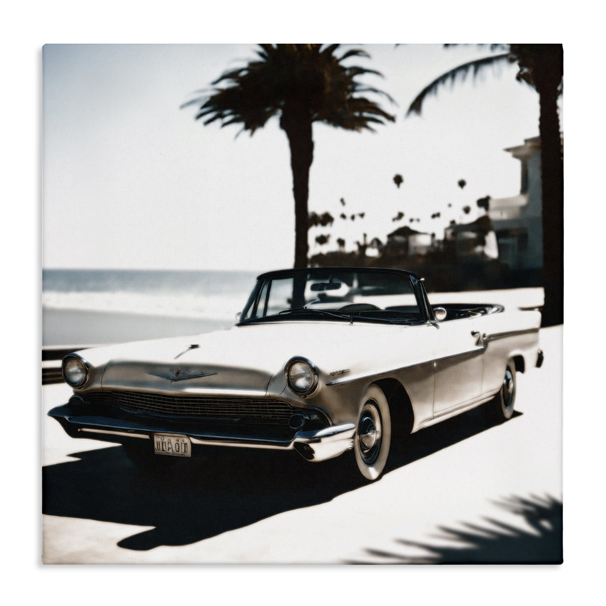 Stupell Industries California Cruise Antique Car Transportation Painting Wrapped Canvas Art Print Wall Art, 36 x 36