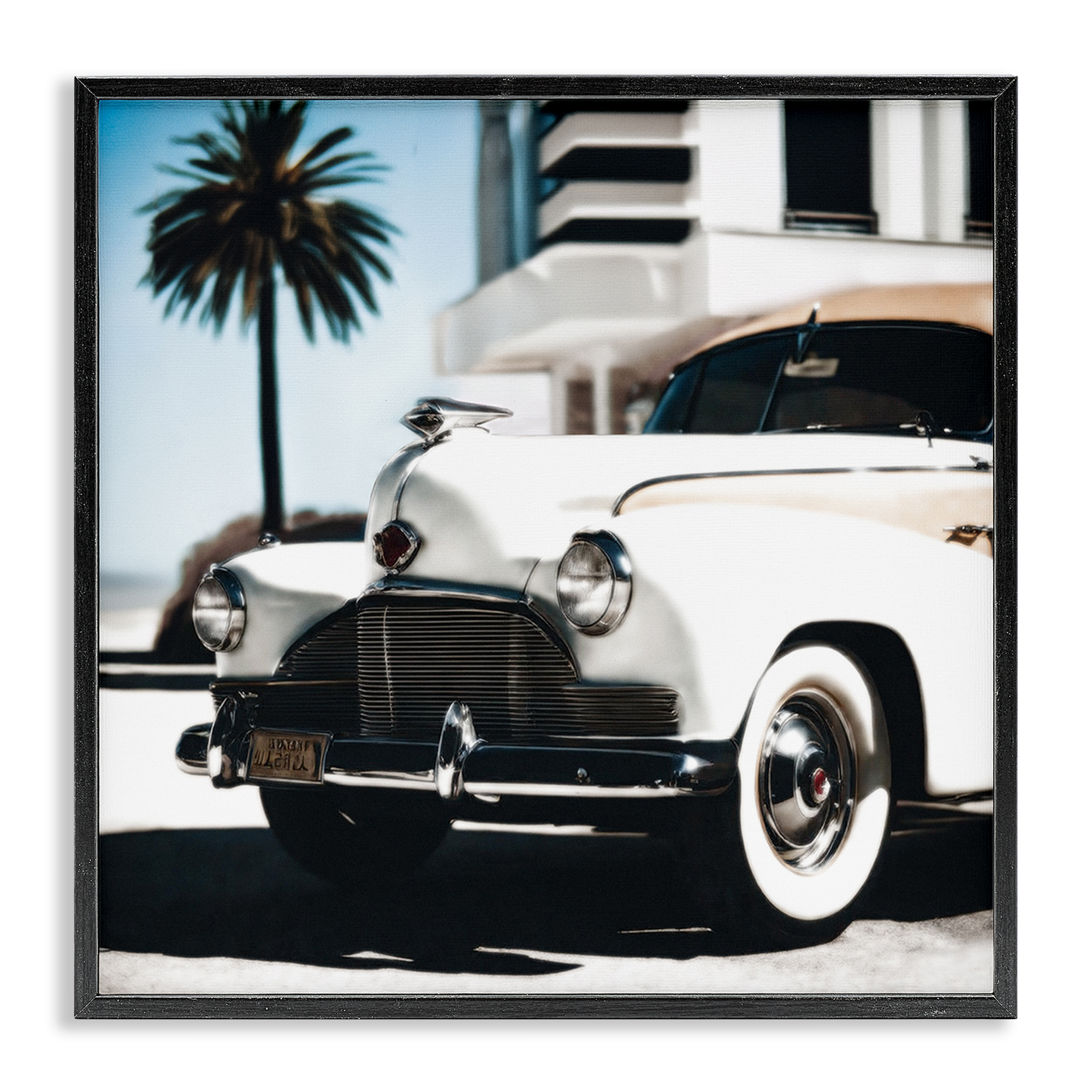 Stupell Industries California Cruise Car Transportation Painting Black Framed Art Print Wall Art, 24 x 24