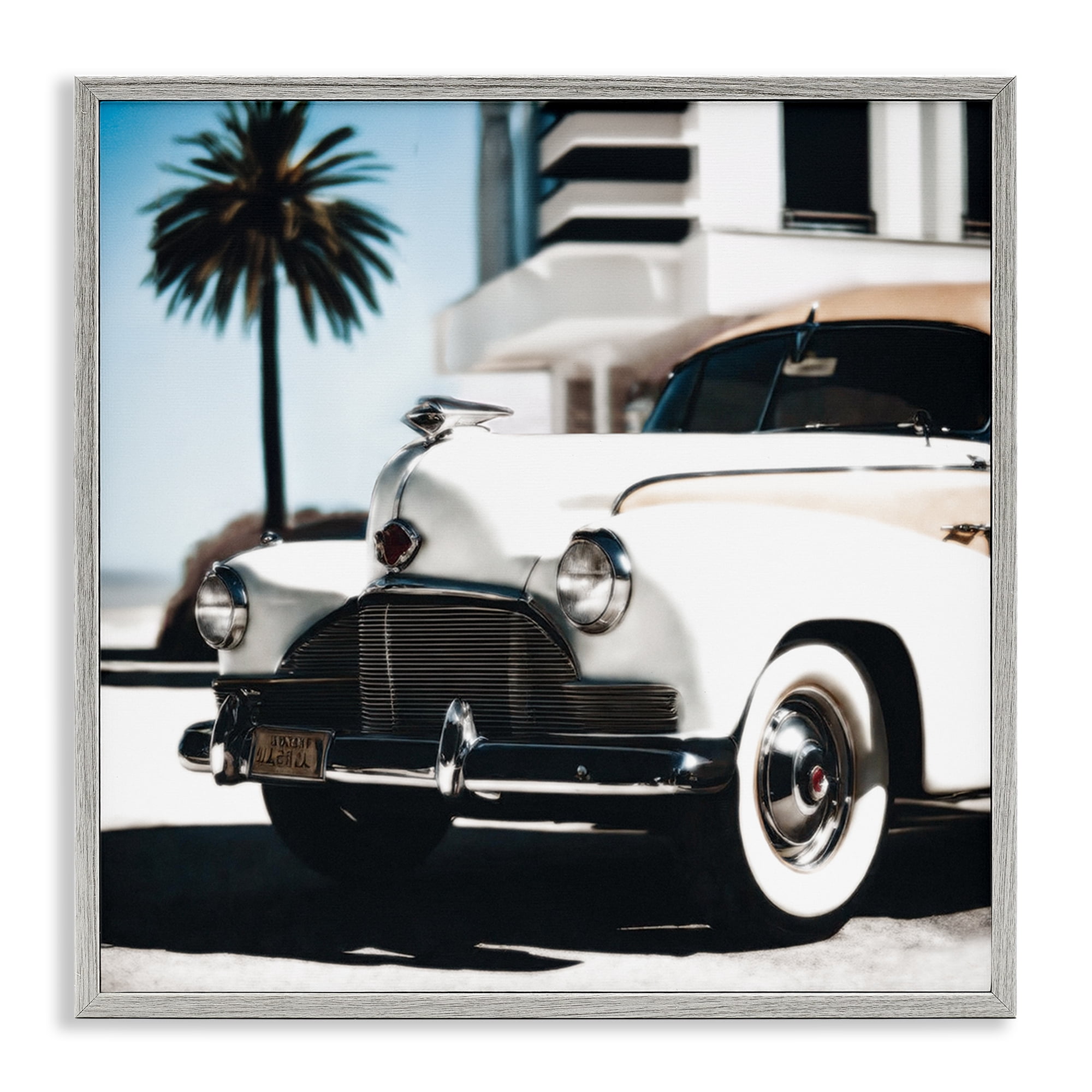 Stupell Industries California Cruise Car Transportation Painting Gray Framed Art Print Wall Art, 17 x 17