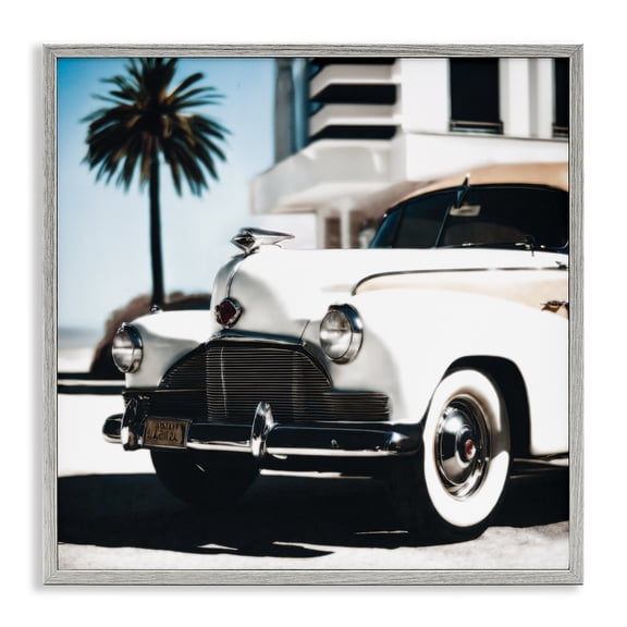 Stupell Industries California Cruise Car Transportation Painting Gray Framed Art Print Wall Art, 17 x 17