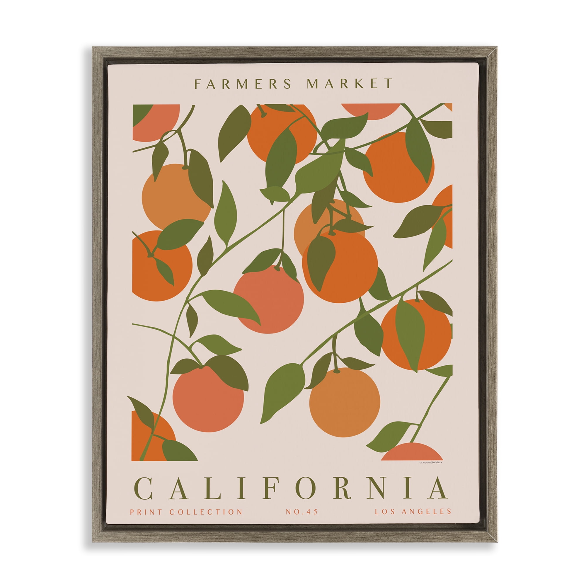 Stupell Industries California Farmers Market Food & Beverage Painting Brown Floater Framed Art Print Wall Art, 17 x 21