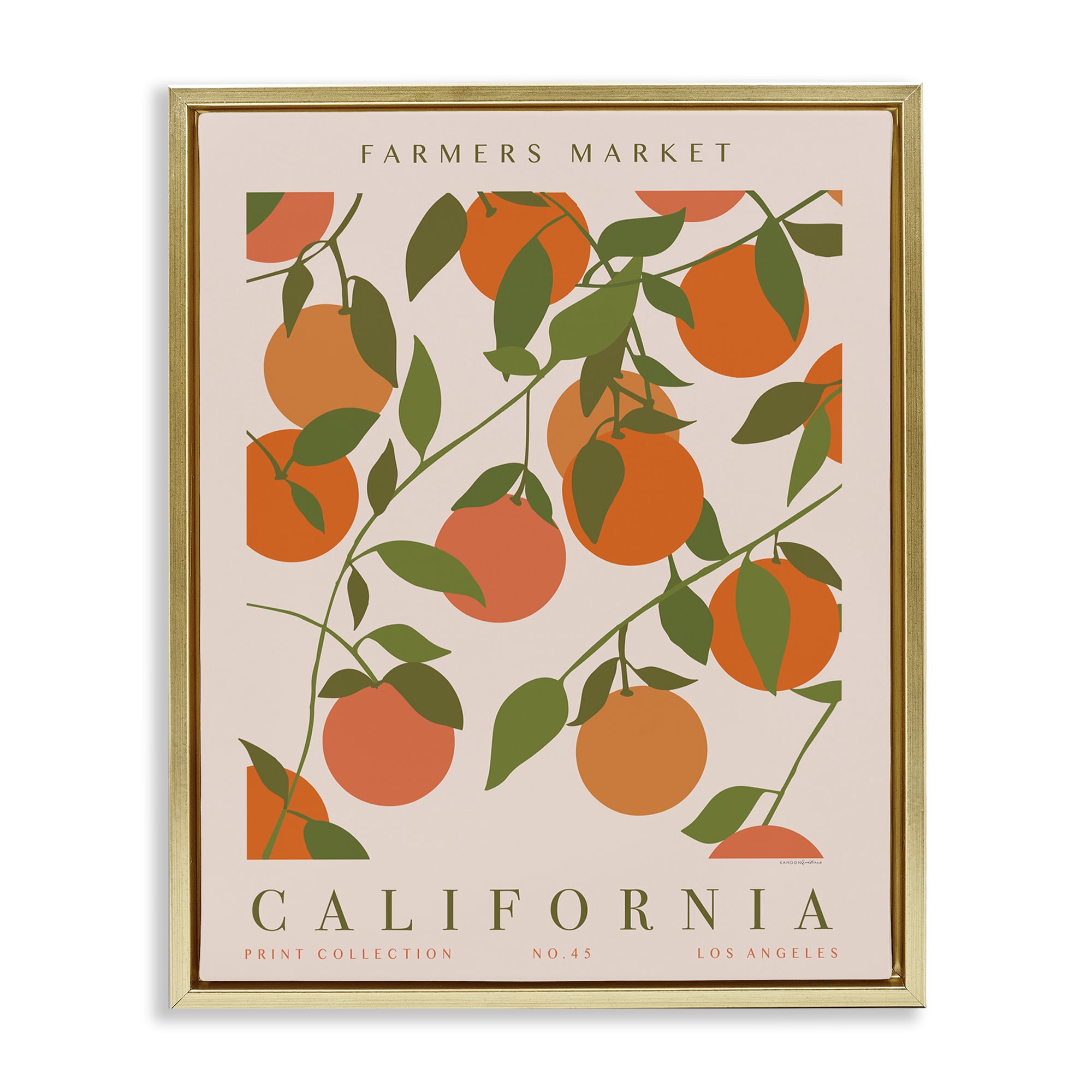 Stupell Industries California Farmers Market Food & Beverage Painting Gold Floater Framed Art Print Wall Art, 17 x 21