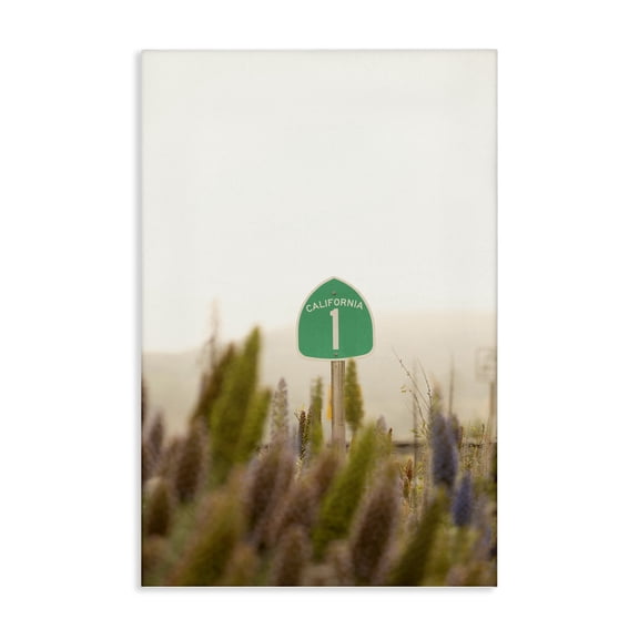 Stupell Industries California Road Sign View Landscape & Nature Photography Wrapped Canvas Art Print Wall Art, 20 x 30