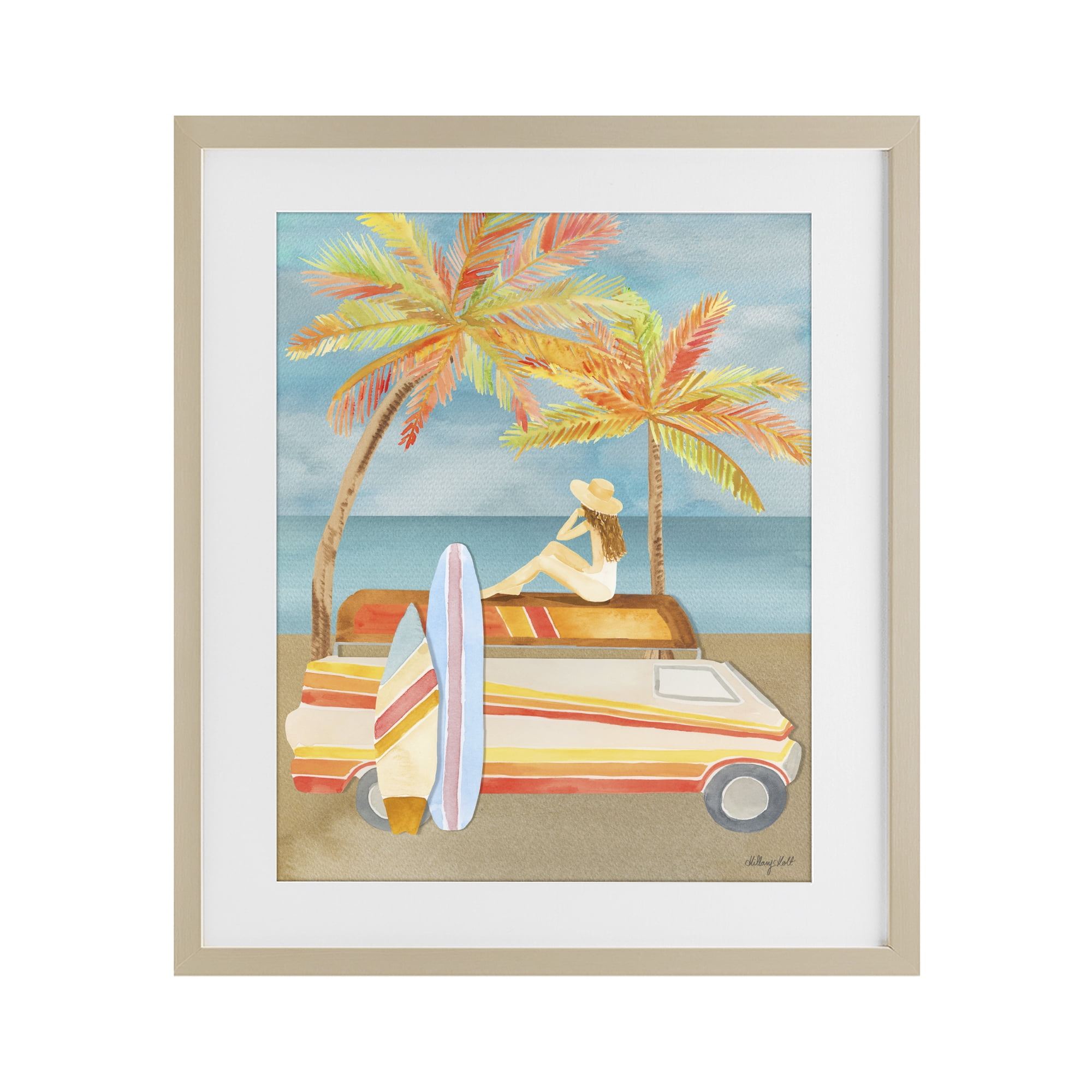 Stupell Industries California Road Trip Birch Framed Print Under Glass, design by Hillary Holt