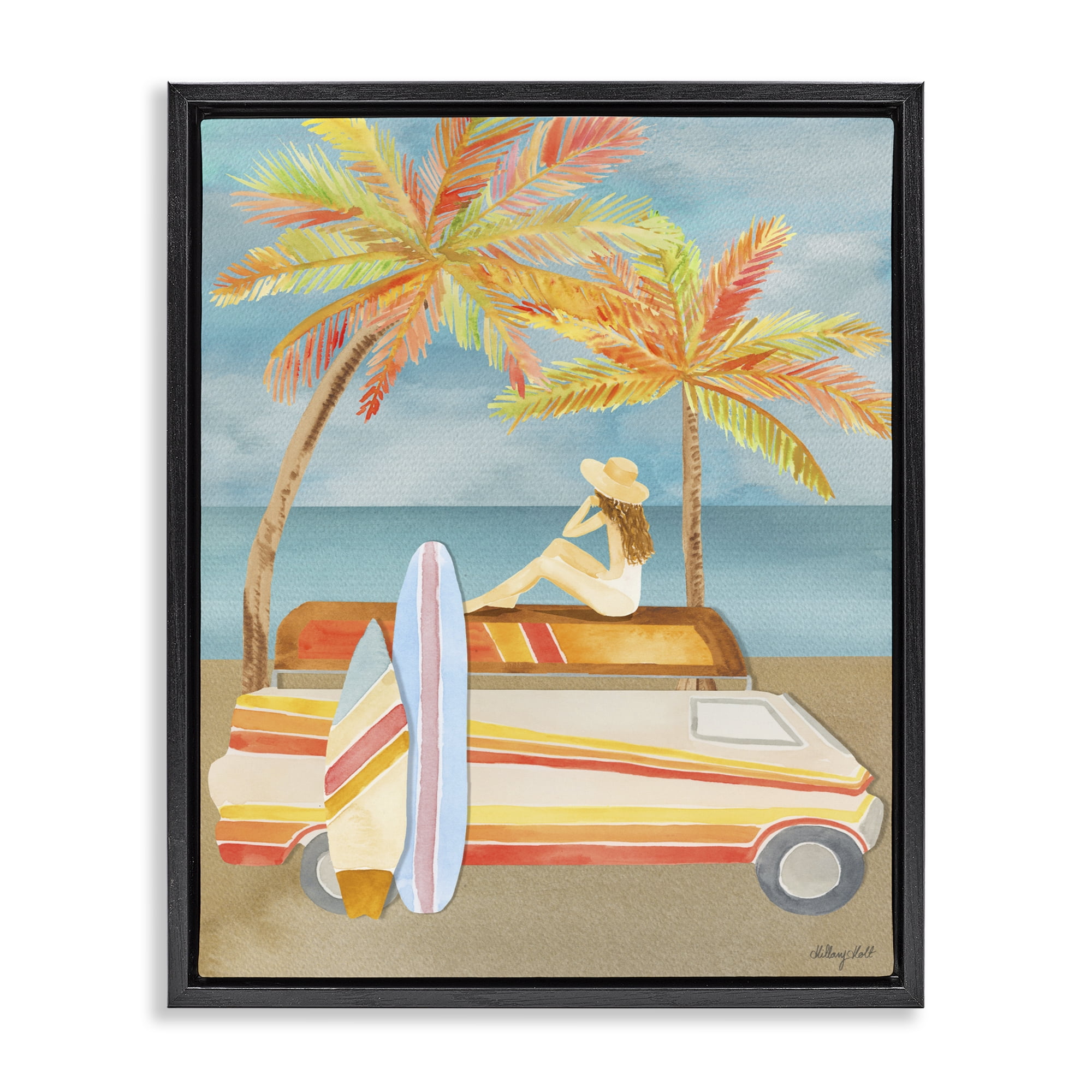 Stupell Industries California Road Trip Black Framed Floater Canvas Wall Art, design by Hillary Holt