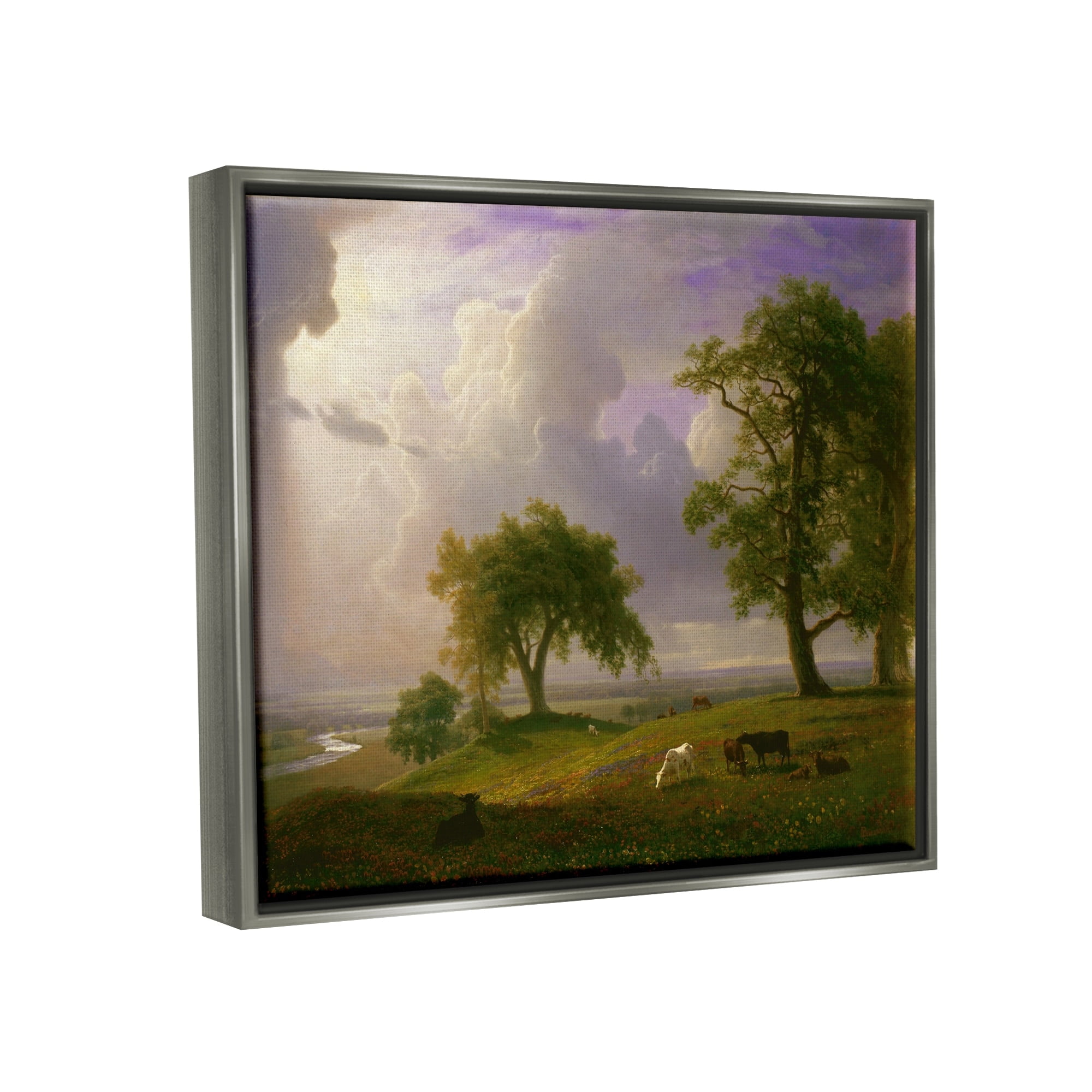 Stupell Industries California Spring Classic Albert Bierstadt Landscape Painting Painting Luster Gray Floating Framed Canvas Print Wall Art, Design by one1000paintings