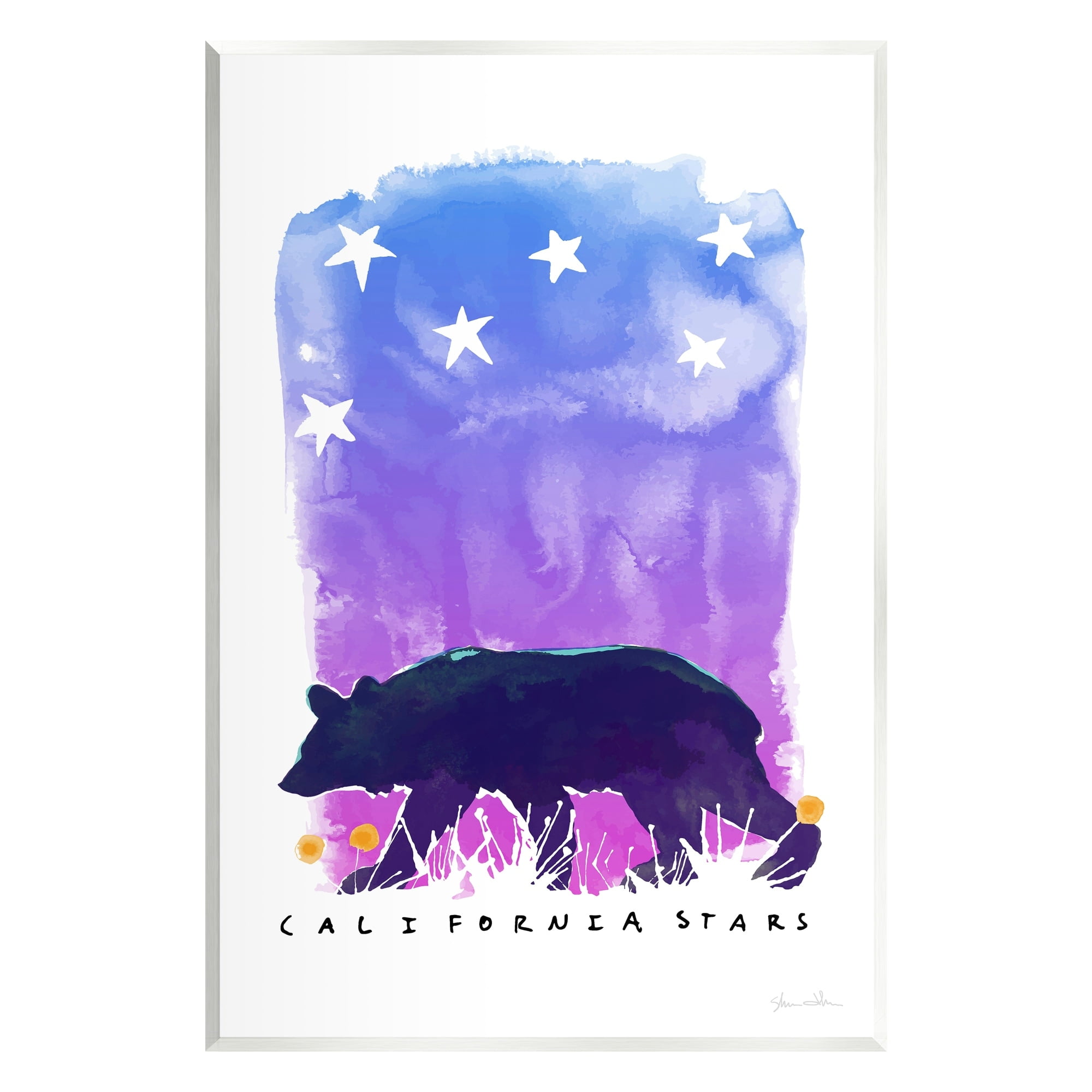 Stupell Industries California Stars Vivid Bear Under Starry Sky Graphic Art Unframed Art Print Wall Art, Design by Shane Donahue