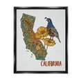 thumbnail image 1 of Stupell Industries California State Poppy Flowers Quail Bird Floral Details Graphic Art Jet Black Floating Framed Canvas Print Wall Art, Design by Valentina Harper, 1 of 5