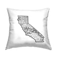 thumbnail image 1 of Stupell Industries California State Shape Various Cities Typography Design by The Saturday Evening Post Throw Pillow, 1 of 6