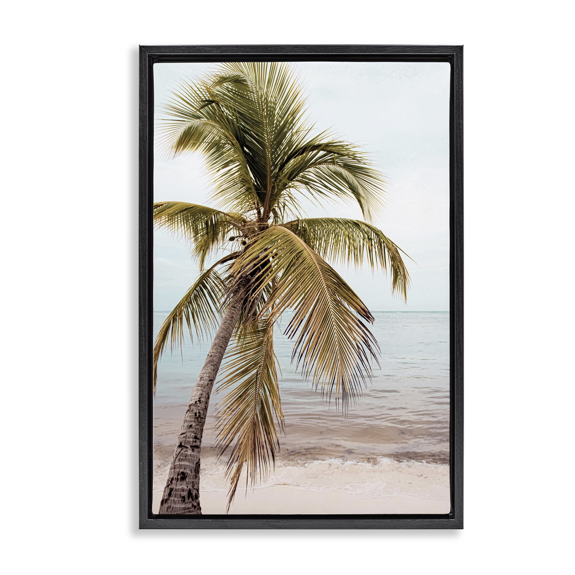 Stupell Industries California Summer Palm Nautical & Beach Photography Black Floater Framed Canvas Art Print Wall Art, 17 x 25