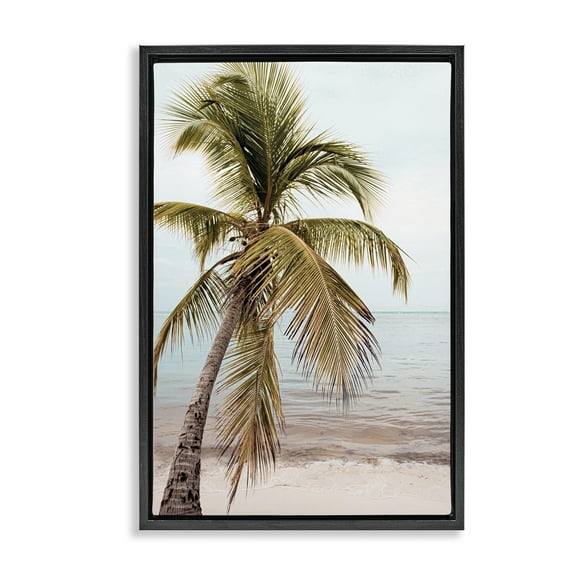 Stupell Industries California Summer Palm Nautical & Beach Photography Black Floater Framed Canvas Art Print Wall Art, 17 x 25