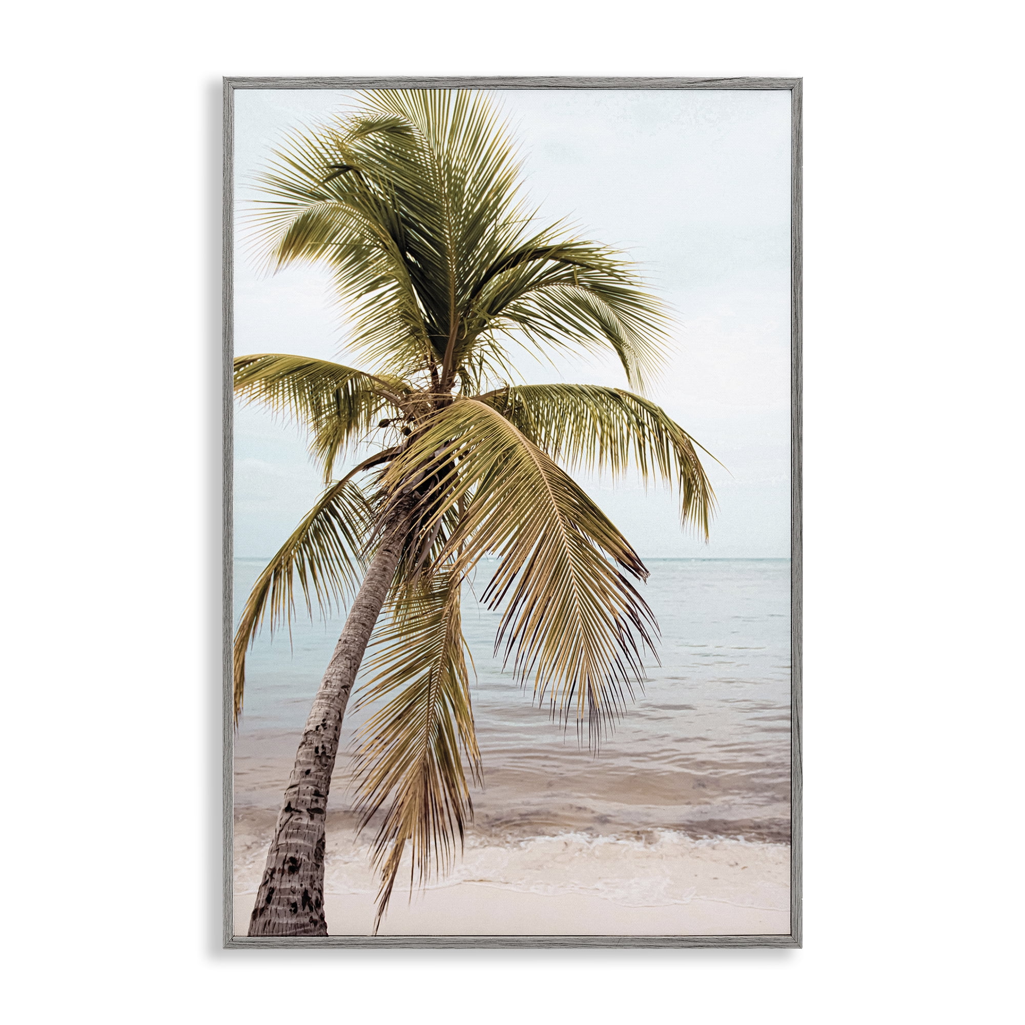 Stupell Industries California Summer Palm Nautical & Beach Photography Gray Framed Art Print Wall Art, 16 x 24