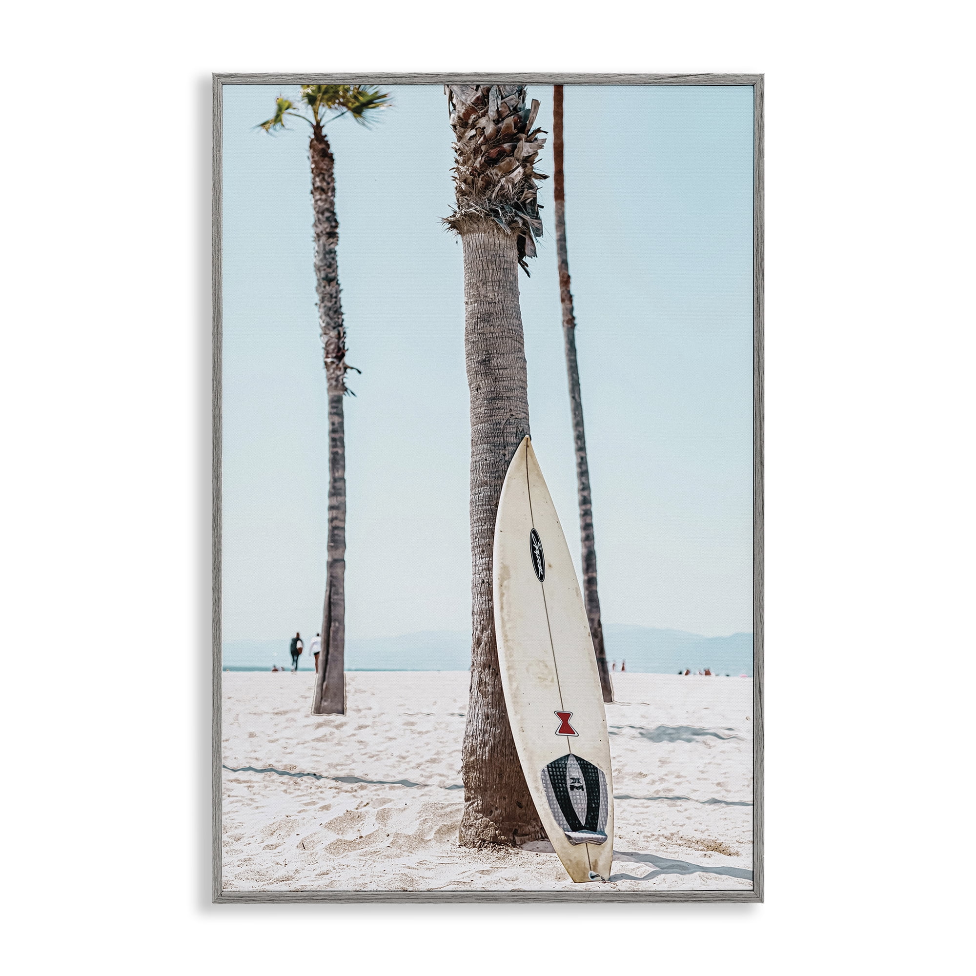 Stupell Industries California Summer Surfboard Nautical & Beach Photography Gray Framed Art Print Wall Art, 20 x 30