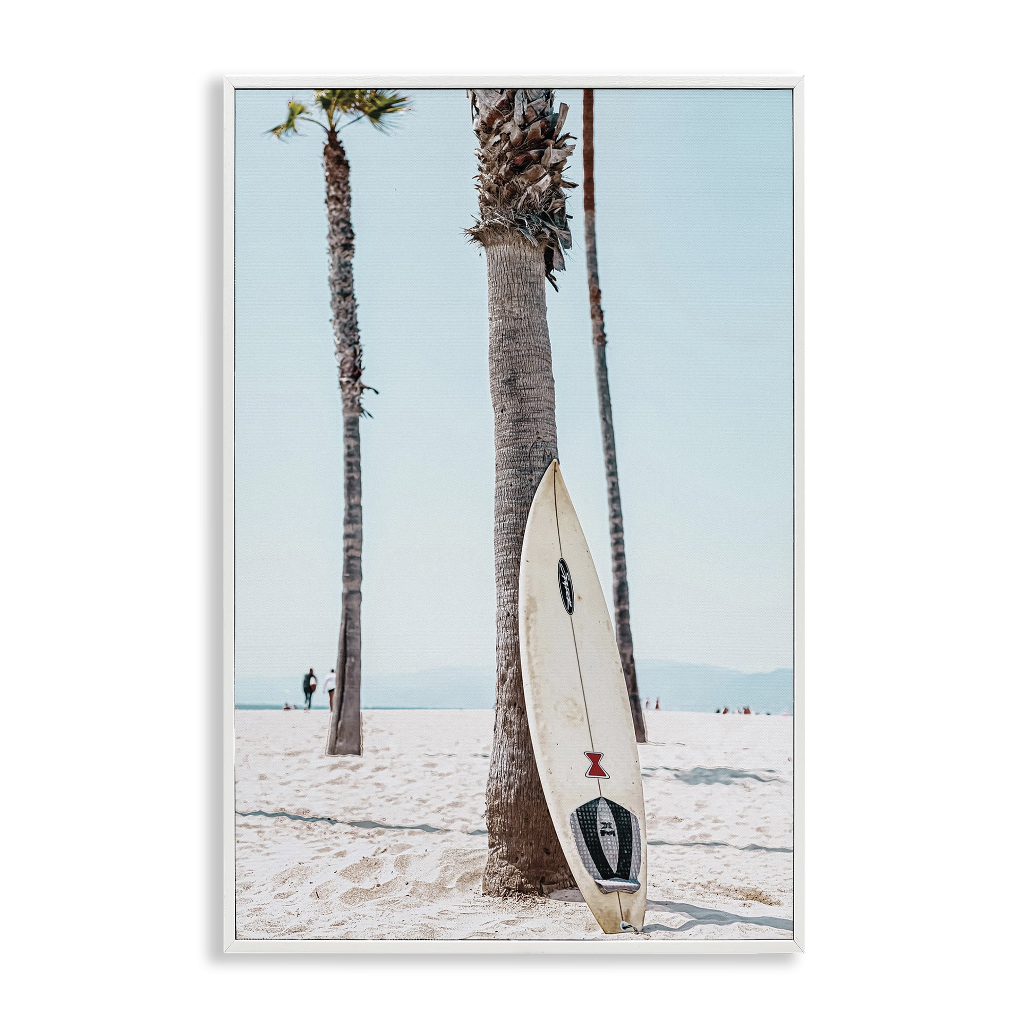 Stupell Industries California Summer Surfboard Nautical & Beach Photography White Framed Art Print Wall Art, 16 x 24