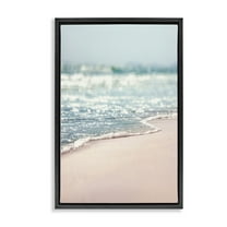 Stupell Industries California Summer Waves Nautical & Beach Photography Black Floater Framed Canvas Art Print Wall Art, 17 x 25