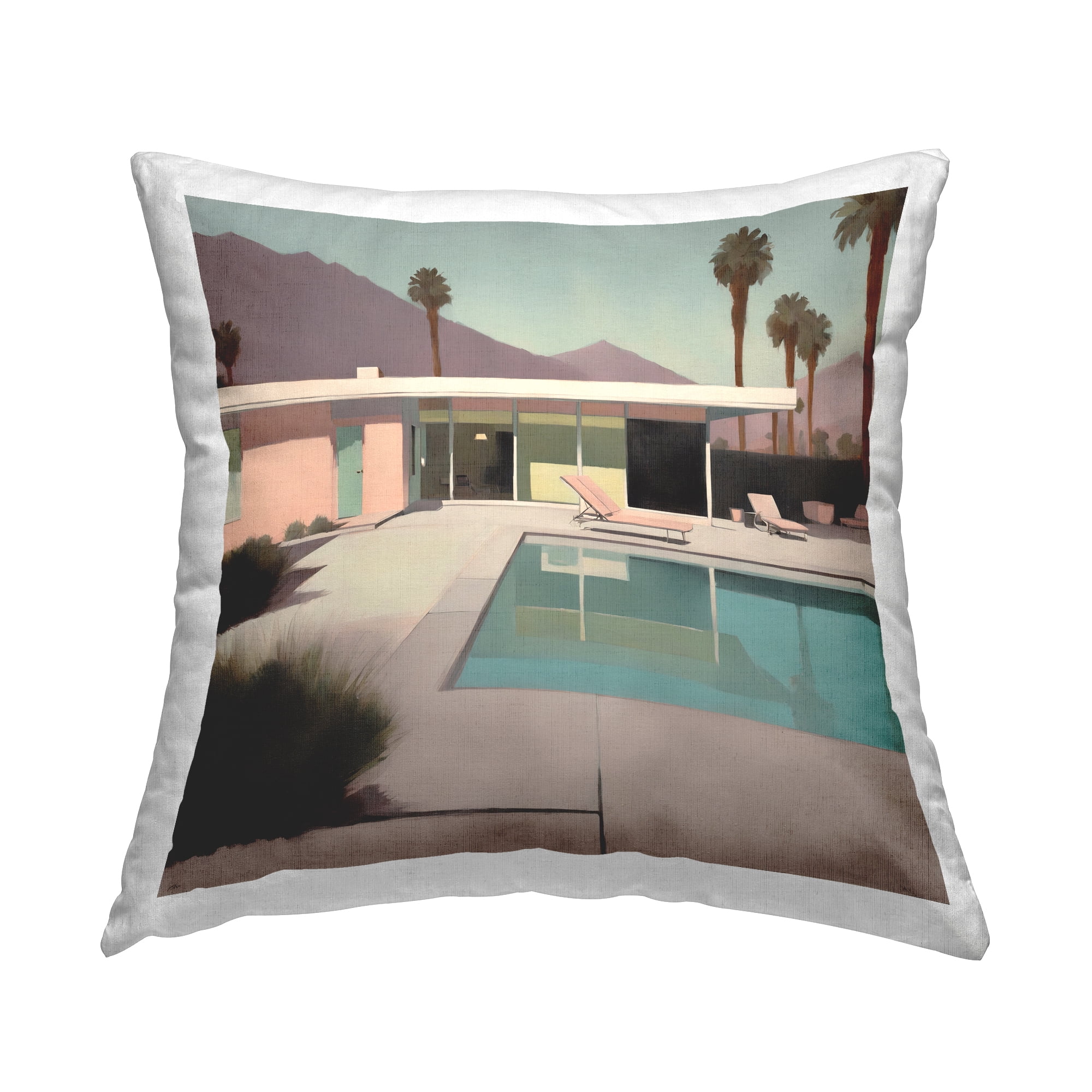 Stupell Industries Californian Pool View Decorative Printed Throw Pillow Design by Noah Bay.