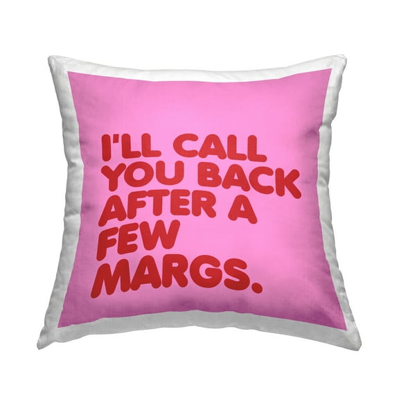 Stupell Industries Call You Back Funny Cocktail Decorative Printed Throw Pillow, 18 x 18