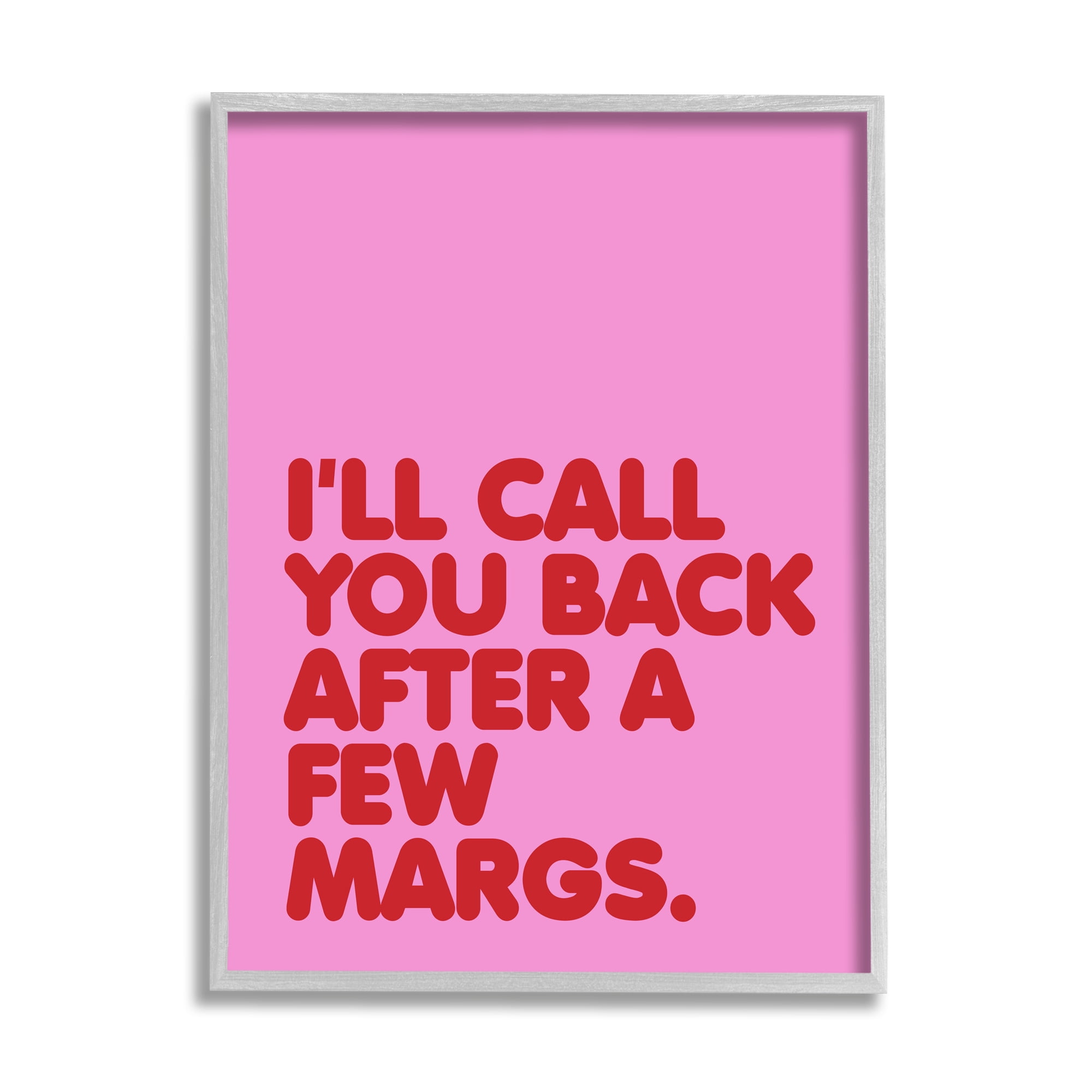 Stupell Industries Call You Back Funny Phrase Inspirational Painting Gray Framed Art Print Wall Art, 16 x 20