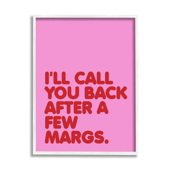 Stupell Industries Call You Back Funny Phrase Inspirational Painting White Framed Art Print Wall Art, 11 x 14