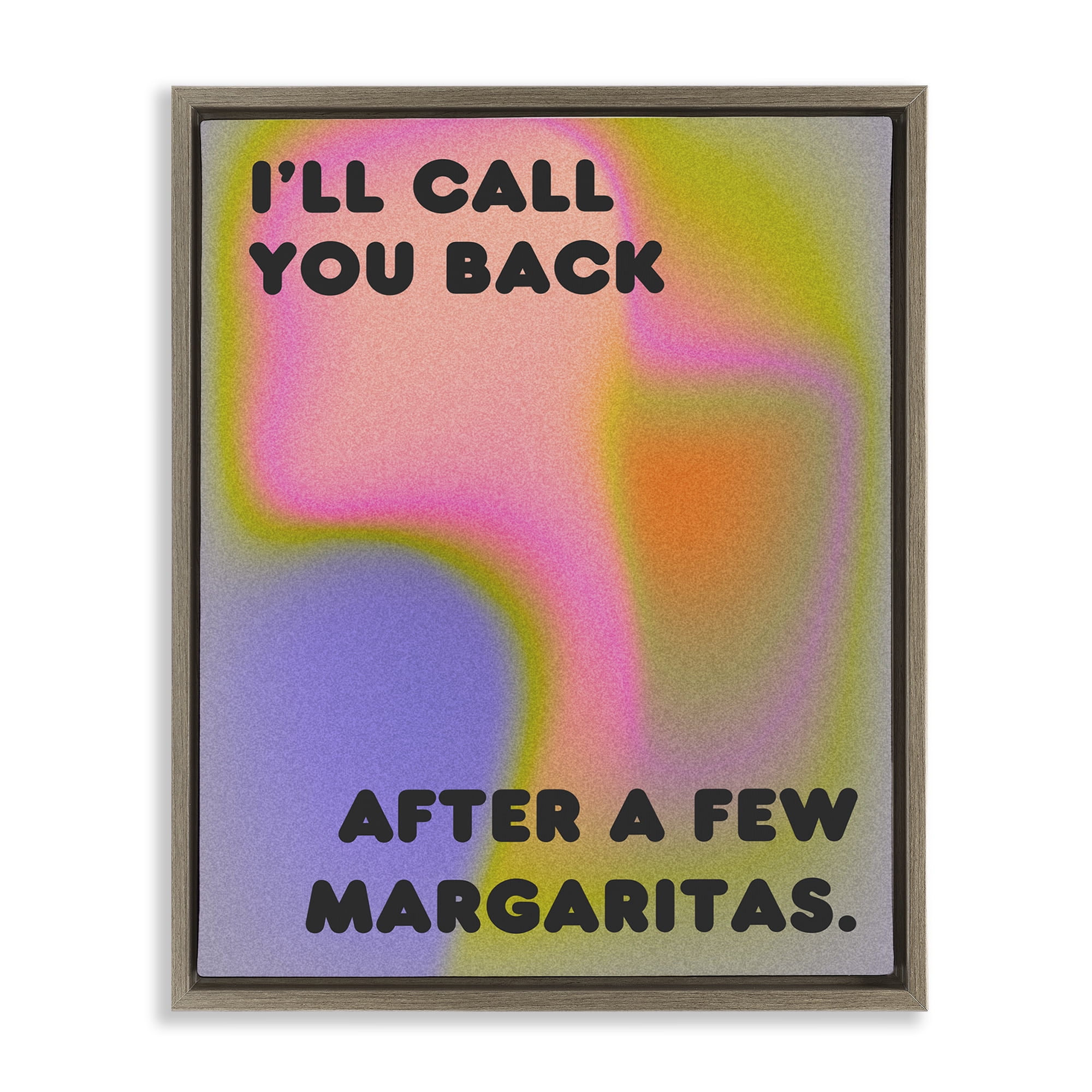 Stupell Industries Call You Back Phrase Text & Numbers Painting Brown Floater Framed Canvas Art Print Wall Art, 25 x 31