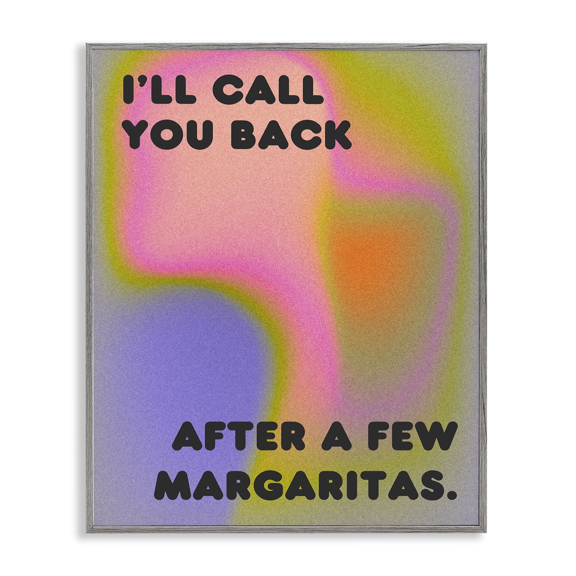 Stupell Industries Call You Back Phrase Text & Numbers Painting Gray Framed Art Print Wall Art, 16 x 20