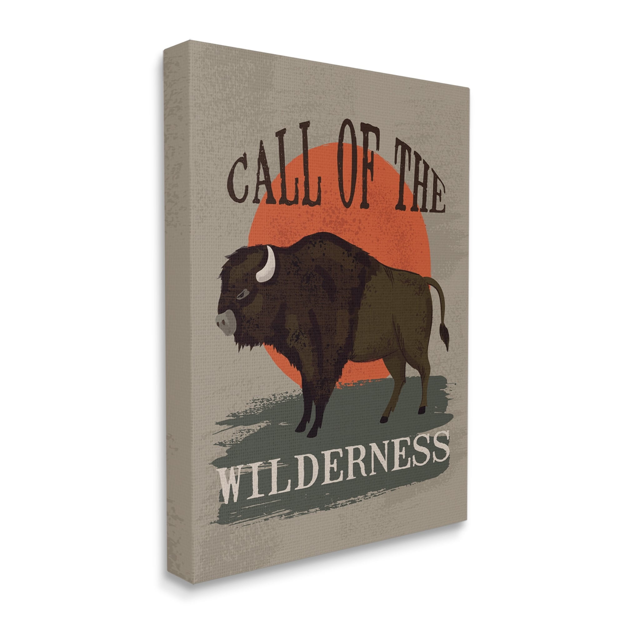 Stupell Industries Call of The Wilderness Phrase Southwestern Buffalo Sunset,30 x 40,Designed by Lisa Whitebutton