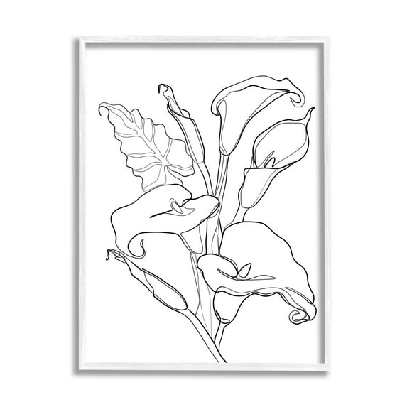 Stupell Industries Calla Lily Floral Stem Modern Minimal Line Drawing, 16 x 20, Designed by Ros Ruseva